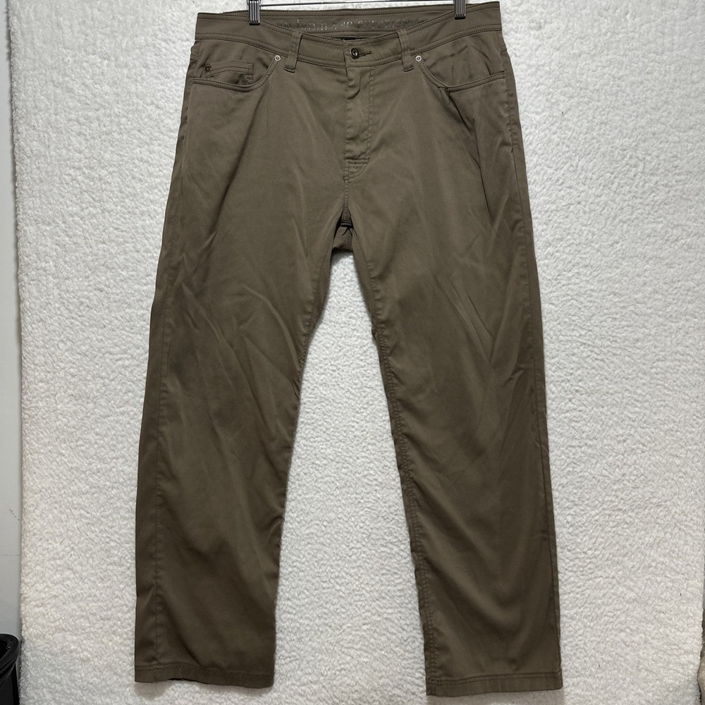 prana Brion Pants Men's Size 36 Green Slim Fit Outdoors Hiking‎ Climbing Camping